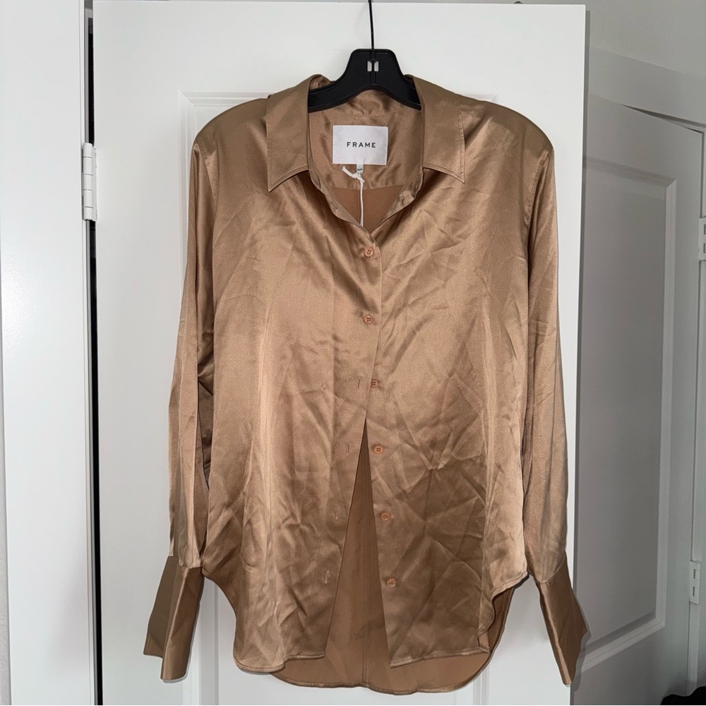 Frame- The Standard Silk Button-Up Shirt NWT